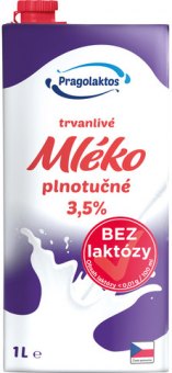 Mléko plnotučné bezlaktózy 1L